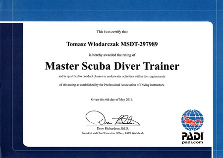 Master Scuba Diver Trainer - Tomasz Włodarczak